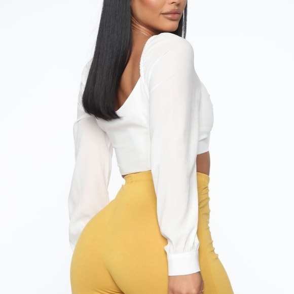 Crop Top Blouse - Ivory - Picture 2 of 2